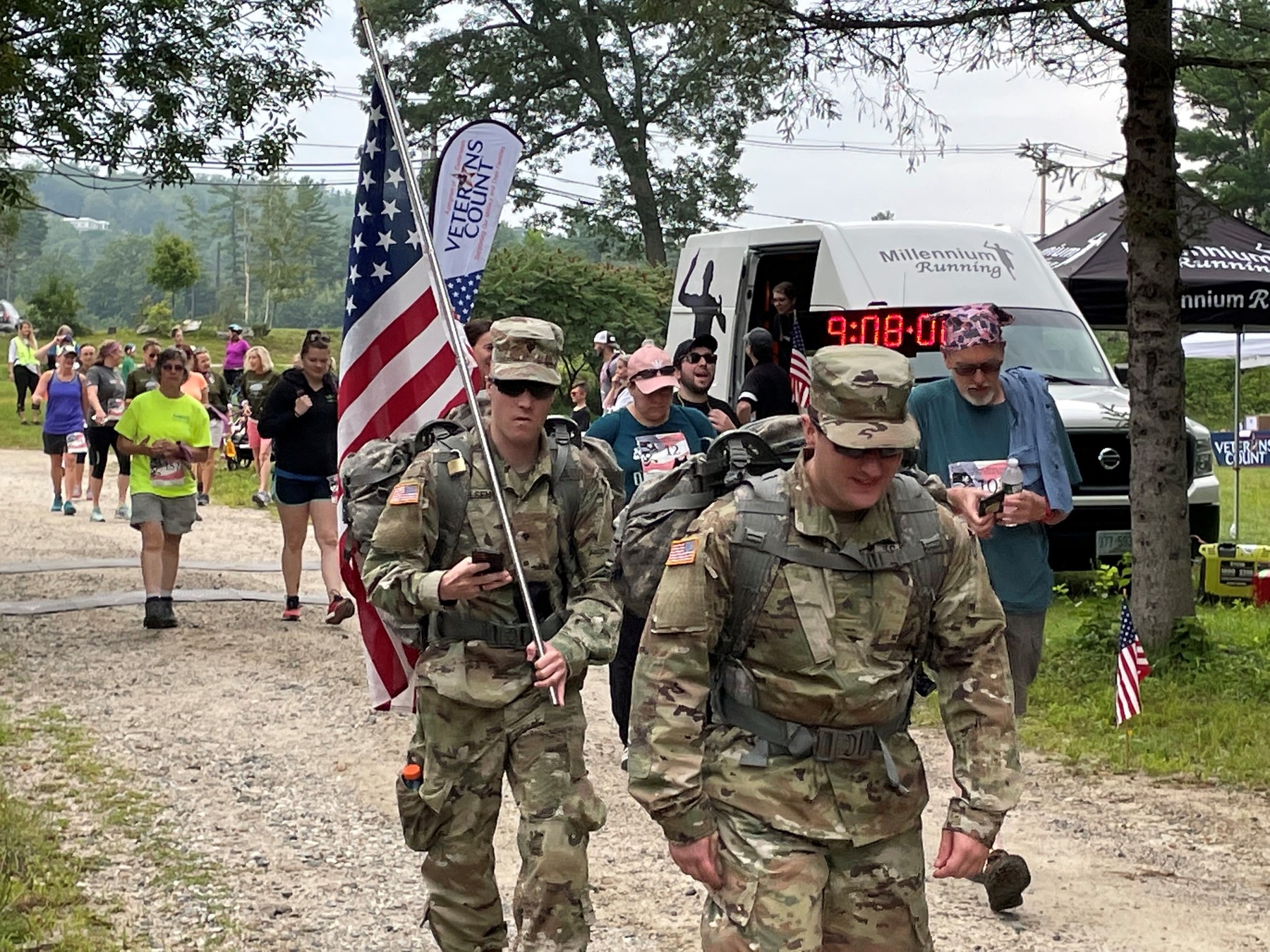 Soldiers marching at the 2022 Veterans Count Pirates Cove Event