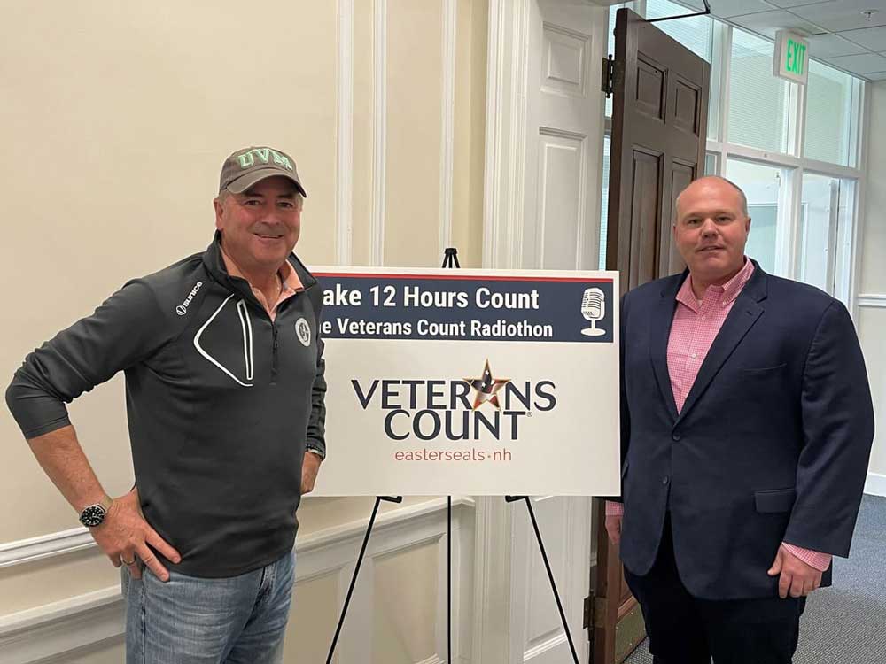 Photo of Jack Heath and Bryan Bouchard at the 2023 Veterans Count Radiothon event.